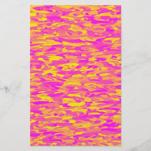 Abstract patroon roze geel oranje briefpapier (Voorkant)