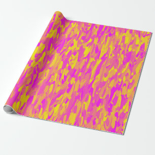 Abstract patroon roze geel oranje cadeaupapier