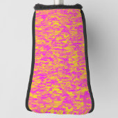 Abstract patroon roze geel oranje golfheadcover (Draai 90)