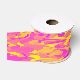Abstract patroon roze geel oranje grosgrain lint
