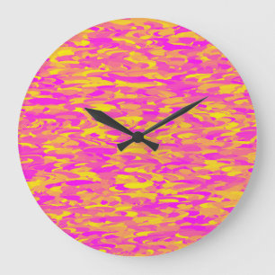Abstract patroon roze geel oranje grote klok