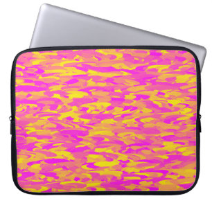 Abstract patroon roze geel oranje laptop sleeve