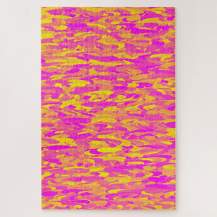 Abstract patroon roze geel oranje legpuzzel