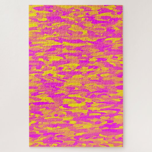 Abstract patroon roze geel oranje legpuzzel (Verticaal)