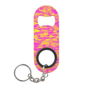 Abstract patroon roze geel oranje mini flessenopener