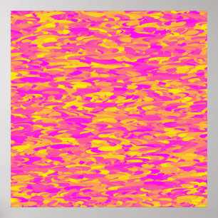 Abstract patroon roze geel oranje poster