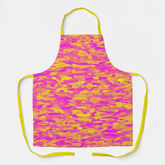 Abstract patroon roze geel oranje schort (Voorkant)