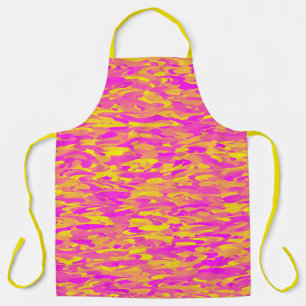 Abstract patroon roze geel oranje schort