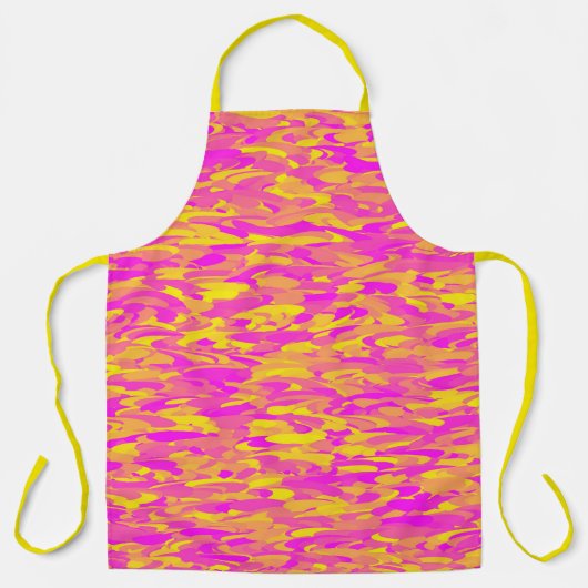 Abstract patroon roze geel oranje schort (Voorkant)