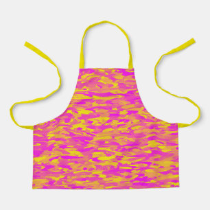 Abstract patroon roze geel oranje schort