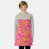 Abstract patroon roze geel oranje schort (Gedragen)