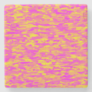 Abstract patroon roze geel oranje stenen onderzetter