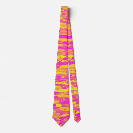 Abstract patroon roze geel oranje stropdas (Voorkant)