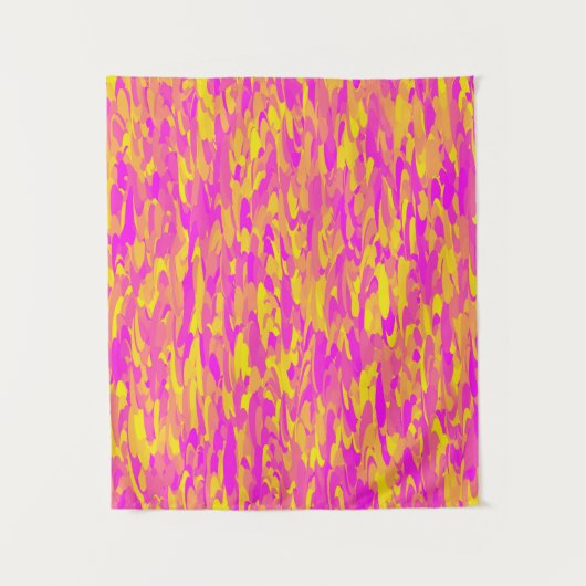 Abstract patroon roze geel oranje wandkleed (Voorkant)