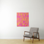 Abstract patroon roze geel oranje wandkleed (In situ)