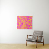 Abstract patroon roze geel oranje wandkleed (In Situ (horizontaal))