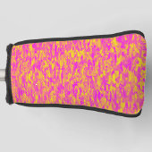 Abstract Patroon Roze Geel Sinaasappel Golfheadcover (Voorkant)