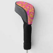 Abstract Patroon Roze Geel Sinaasappel Golfheadcover (Schuin)