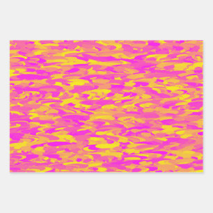 Abstract Patroon Roze Geel Sinaasappel Inpakpapier Vel