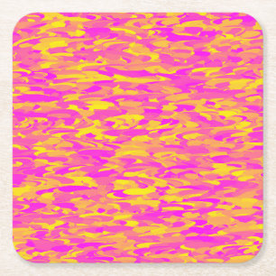 Abstract Patroon Roze Geel Sinaasappel Kartonnen Onderzetters