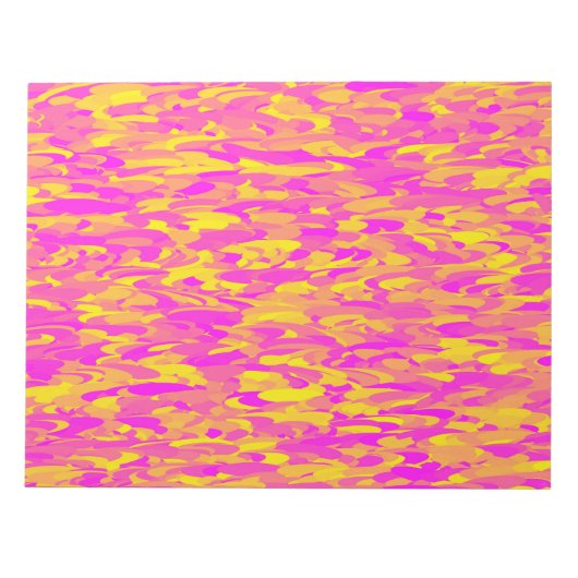 Abstract Patroon Roze Geel Sinaasappel Notitieblok (Voorkant)