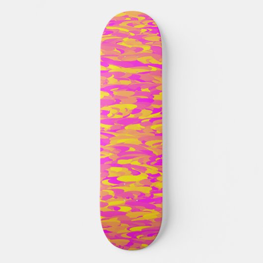 Abstract Patroon Roze Geel Sinaasappel Persoonlijk Skateboard (Voorkant)