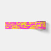 Abstract Patroon Roze Geel Sinaasappel Satijnen Lint (Voorkant)