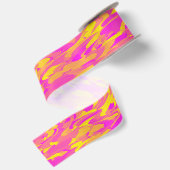 Abstract Patroon Roze Geel Sinaasappel Satijnen Lint (Achterkant)