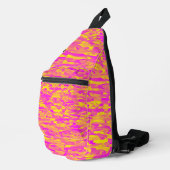 Abstract Patroon Roze Geel Sinaasappel Sling Bag (Rechterhoek)
