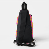 Abstract Patroon Roze Geel Sinaasappel Sling Bag (Achterkant)