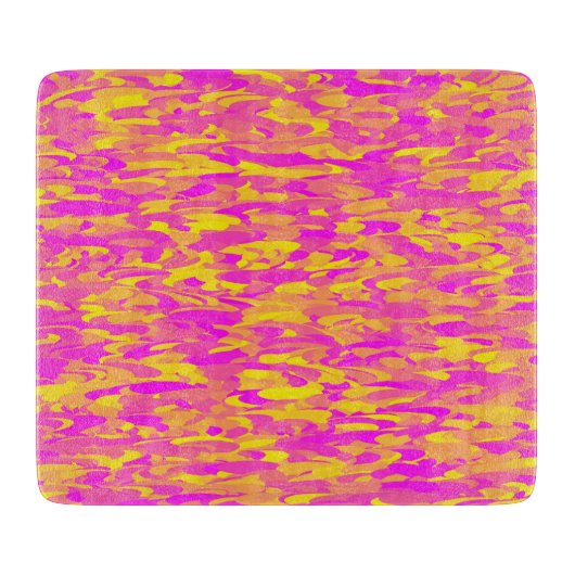 Abstract Patroon Roze Geel Sinaasappel Snijplank (Voorkant)