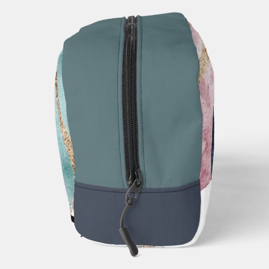 Abstract Patroon Roze Goud en Groene Dopp Kit Toilettasje (Rechts)