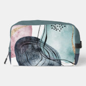 Abstract Patroon Roze Goud en Groene Dopp Kit Toilettasje (Achterkant)