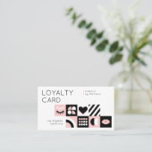 Abstract Patroon Roze Make-up Artiest Wimpers Klantenkaartje (Staand voorkant)