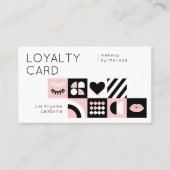 Abstract Patroon Roze Make-up Artiest Wimpers Klantenkaartje (Voorkant)