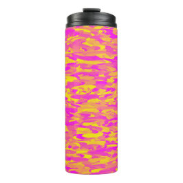 Abstract patroon roze oranje geel thermosbeker