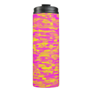 Abstract patroon roze oranje geel thermosbeker