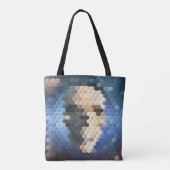 Abstract patroon schedel tote bag (Achterkant)