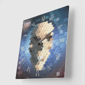 Abstract patroon schedel vierkante klok (Hoek)