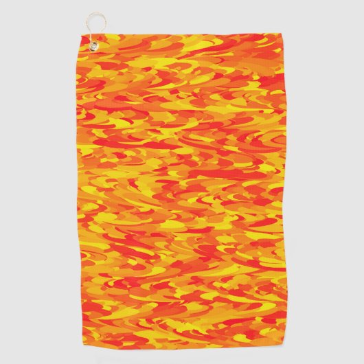 Abstract Patroon Sinaasappel Rood Geel Golfhanddoek (Voorkant)