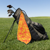 Abstract Patroon Sinaasappel Rood Geel Golfhanddoek (Groen)