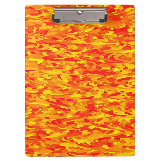 Abstract Patroon Sinaasappel Rood Geel Klembord (Voorkant)