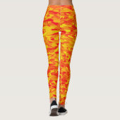 Abstract Patroon Sinaasappel Rood Geel Leggings (Achterkant)
