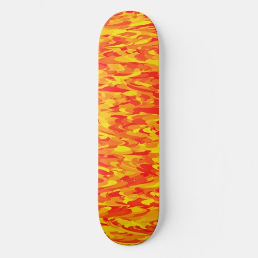 Abstract Patroon Sinaasappel Rood Geel Persoonlijk Skateboard (Voorkant)