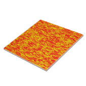 Abstract Patroon Sinaasappel Rood Geel Tegeltje (Zijkant)