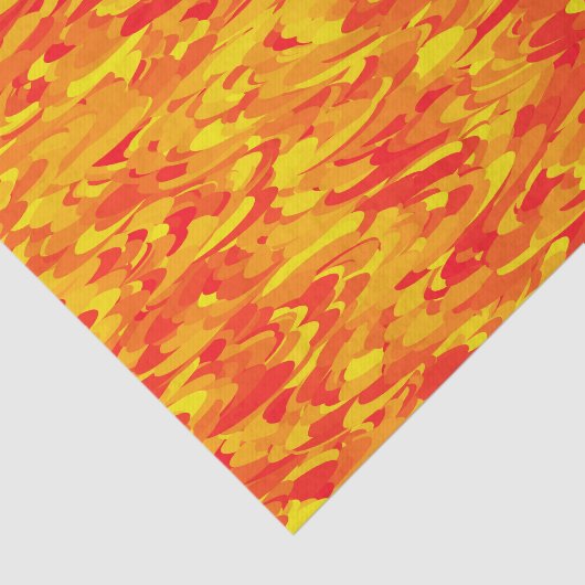 Abstract Patroon Sinaasappel Rood Geel Tissuepapier (Detail)