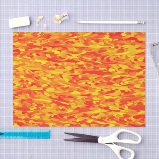 Abstract Patroon Sinaasappel Rood Geel Tissuepapier (Craft)