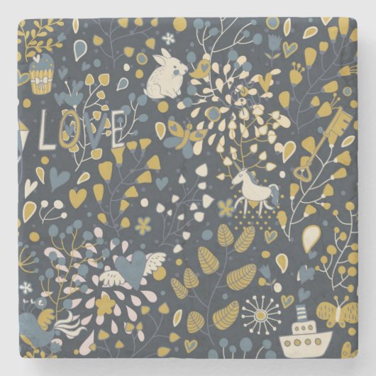 Abstract  patroon stenen onderzetter (Voorkant)