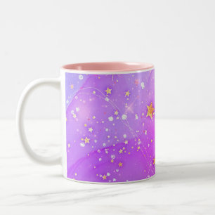 abstract patroon sterrenstelsel Tweekleurige koffi Koffiemok