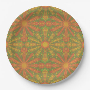 abstract patroon "Sunshine" in oranje en geel Papieren Bordje